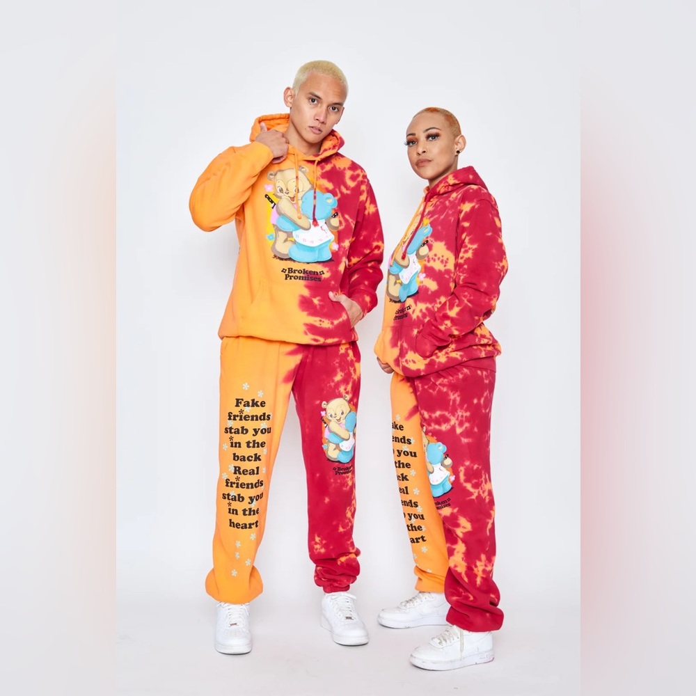 NWT - UNISEX FAKE FRIENDS TIE DYE SWEATS